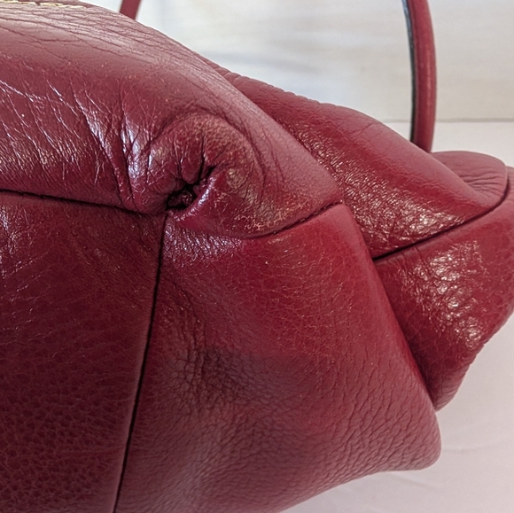 Coach Bag Madison Phoebe Cranberry Red Leather Shoulder Hobo H24621 From 2013 - Picture 15 of 16